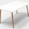 MESA COMEDOR EXTENSIBLE NORDIKA 140 - 180 - 220 x 80 CM BLANCO / HAYA. - Imagen 2