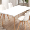 MESA COMEDOR EXTENSIBLE NORDIKA 140 - 180 - 220 x 80 CM BLANCO / HAYA. - Imagen 8