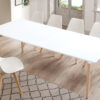 MESA COMEDOR EXTENSIBLE NORDIKA 140 - 180 - 220 x 80 CM BLANCO / HAYA. - Imagen 9