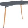 Tapa DM lacado mate color gris. Estructura inferior metálica portante. Patas en madera de haya. Topes suelo niveladores. Medidas: 120 x 80 x 74