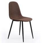 Silla comedor modelo Hall. Estilo nórdico. Patas metálicas color negro. Medidas: 44