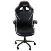SILLÓN GIRATORIO WARRIOR TEJIDO CARBONO VIVOS BLANCOS - Imagen 2