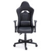 SILLÓN GAMER GIRATORIO Y RECLINABLE JORDAN SIMIL PIEL NEGRO. - Imagen 2
