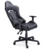 SILLÓN GAMER GIRATORIO Y RECLINABLE JORDAN SIMIL PIEL NEGRO. - Imagen 3
