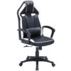 Sillón giratorio regulable en altura Neo Advance. Brazos tapizados. Mecanismo basculante con bloqueo. Cojín lumbar regulable en altura. Bordado decorativo en la parte superior del respaldo. Tejido símil piel. Medidas: 70 x 70 x 115 - 125 cm.