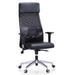 Sillón despacho regulable en altura modelo Airflow. Mecanismo basculante. Brazos altura regulable. Cabecero / Cojín lumbar regulable. Tejido símil piel y red negro. Medidas: 70 x 70 x 120 - 128 cm.