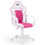 Sillón giratorio regulable en altura XTR JUNIOR. Apoyabrazos. Tejido símil piel. Bordado decorativo en la parte superior del respaldo. Medidas: 60 x 60 x 98 - 108 cm.