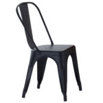 Silla comedor Tolix. Diseño vintage industrial. Chapa de acero. Color negro mate. Medidas: 45 x 45 x 85 cm.