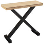 Consola recibidor. Tapa madera color roble Nordish 54 mm. Patas metálicas color negro. Medidas: 90 x 30 x 80 cm.