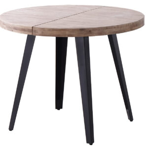 Tapa extensible en madera de roble. Patas metálicas color negro. Extensible a 140 o 180 cm. Medidas: 100 - 140 - 180 x 100 x 76 cm.