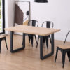 MESA COMEDOR FIJA ROMA 150 x 90 CM  ROBLE NORDISH / NEGRO. - Imagen 2