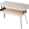 MESA CENTRO ELEVABLE BERG 120 x 60 CM ROBLE NORDISH / BLANCO. - Imagen 2