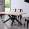 MESA COMEDOR FIJA XENA 160 x 100 CM ROBLE NORDISH / NEGRO. - Imagen 2