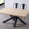 MESA COMEDOR FIJA XENA 160 x 100 CM ROBLE NORDISH / NEGRO. - Imagen 3