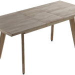 Mesa comedor extensible. Tapa y patas en madera de roble. Bordes tapa y extensiones con chaflán. Extensible interior tipo libro. Extensible a 180 cm. Medidas: 140 - 180 x 80 x 76 cm.