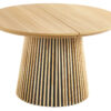 Tapa y extensibles en MDF y papel laminado. Extensible de 120 a 160 o 200 cm. 2 extensibles independientes 40 cm de ancho. Patas con forma de cono en palillería. Medidas: 120 - 160 - 200 x 120 x 75 cm.