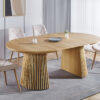 MESA COMEDOR REDONDA EXTENSIBLE KEANU 120 - 160 - 200 x 120 CM OAK. - Imagen 7