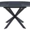 MESA COMEDOR REDONDA EXTENSIBLE VULCANO 100 - 140 CM CERAMIC NEGRO / NEGRO. - Imagen 5