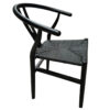 SILLA COMEDOR MADERA KIOTO NEGRO / CUERDA - Imagen 2