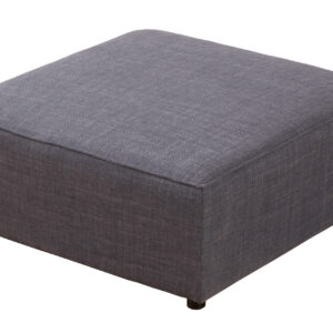 Puf para sofá modular Mou. Tapizado en tejido gris. Medidas: 90 x 90 x 42 cm.