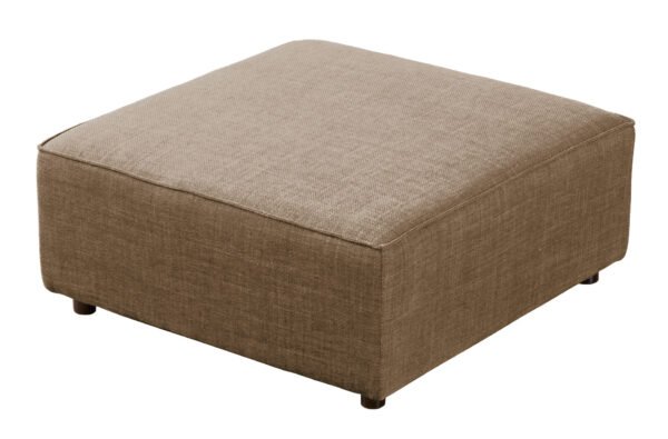 Puf para sofá modular Mou. Tapizado en tejido beige. Medidas: 90 x 90 x 42 cm.