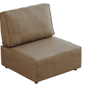 Módulo con respaldo sofa modular Mou. Tapizado en tejido beige. Medidas: 90 x 93 x 93 cm.