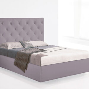 Aro tapizado cama Luxe 160. Estructura metálica.  Tapizado en tejido Tex gris. Válido para somier 150 x 190 cm. Medidas 160 cm ancho