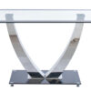 MESA COMEDOR DUBAI CRISTAL NEGRO / CROMO. - Imagen 2