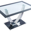 MESA COMEDOR DUBAI CRISTAL NEGRO / CROMO. - Imagen 3