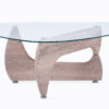 MESA CENTRO LEYNA 110 x 70 CM ROBLE / CRISTAL TRANSPARENTE. - Imagen 2