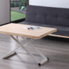 MESA CENTRO ELEVABLE ZOE 120 x 80 CM ROBLE NORDISH / BLANCO - Imagen 3