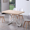 MESA CENTRO ELEVABLE ZOE 120 x 80 CM ROBLE NORDISH / BLANCO - Imagen 4