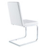 SILLA COMEDOR VANITY SÍMIL PIEL BLANCO / CROMO - Imagen 3