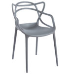 Silla Butterfly. Diseño moderno. Polipropileno alta resistencia. Color gris. Medidas: 55 x 55 x 83 cm.