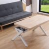 MESA CENTRO ELEVABLE XENA 120 X 66 CM TAPA RECTA ROBLE NORDISH / BLANCO. - Imagen 2