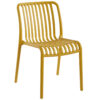Silla multiusos para uso interior / exterior. Polipropileno alta resistencia. Tratamiento anti UV. Color mostaza. Medidas: 46 x 58 x 80 cm.