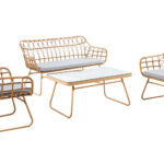 Conjunto 4 piezas para uso interior / exterior. Compuesto por 1 sofa 2 plazas